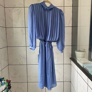 Vintage 80’s Periwinkle Pleated Dress